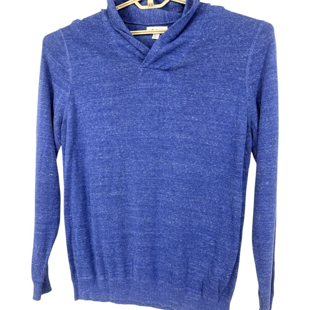 The Rail Men’s Blue Shawl Collar Sweater Medium Heathered Knit Pullover